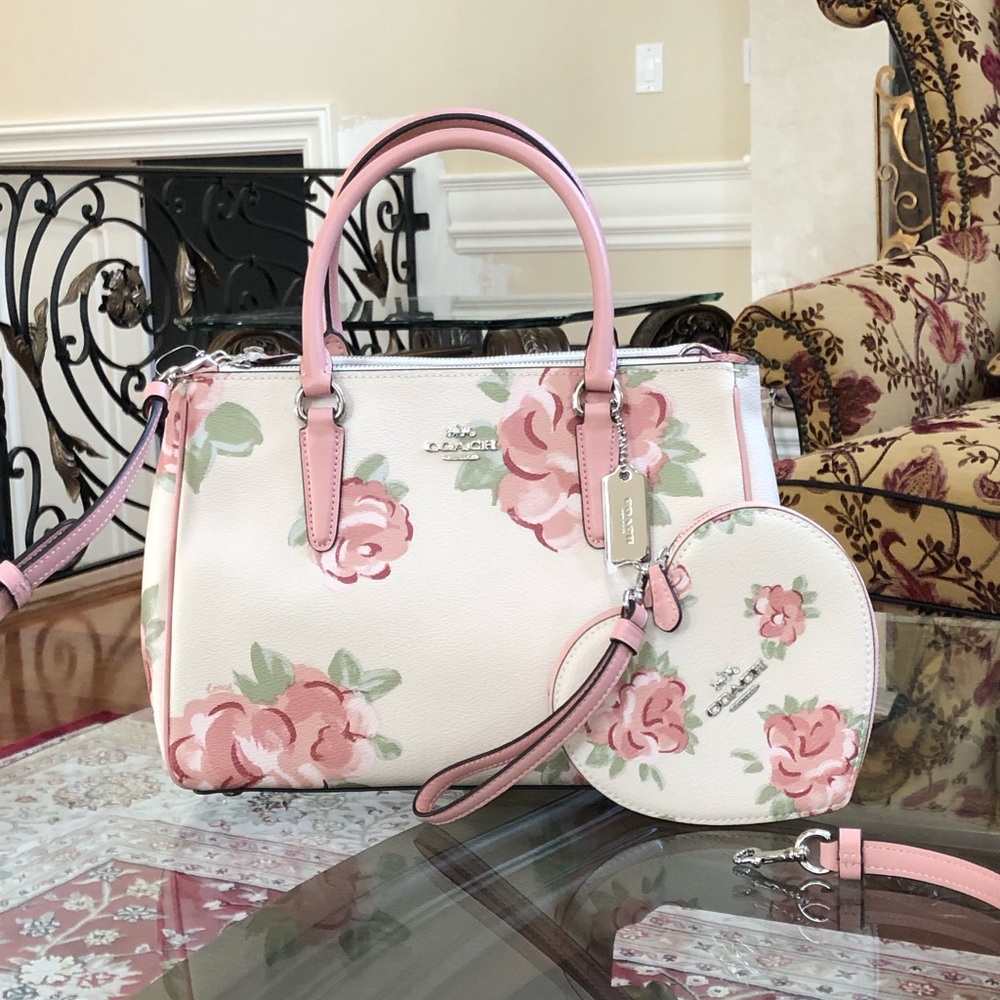 2pcs NWT Coach floral handbag&wallet - Picture 1 of 8